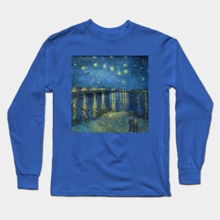 Vincent Van Gogh- Starry Night Over the Rhone Long Sleeve T-Shirt